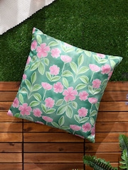 Wylder Duck Egg Blue Viola Printed Reversible Outdoor Cushion - Image 1 of 5