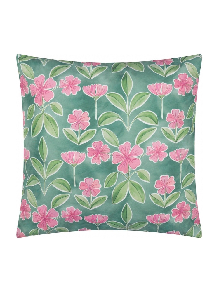 Wylder Duck Egg Blue Viola Printed Reversible Outdoor Cushion - Image 2 of 5