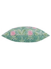 Wylder Duck Egg Blue Viola Printed Reversible Outdoor Cushion - Image 4 of 5