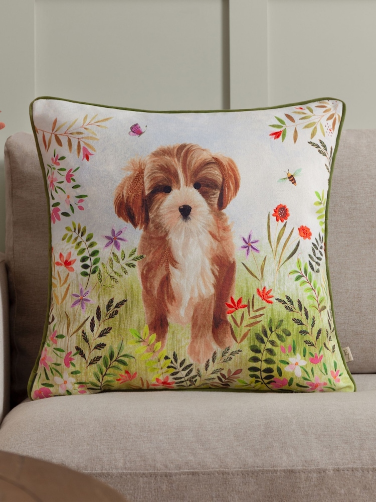 Evans Lichfield Multicolour Daisy Hill Charlie Printed Cushion - Image 1 of 6