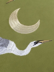Paoletti Olive Moonlit Flight Embroidered Polyester Fill Cushion - Image 5 of 6