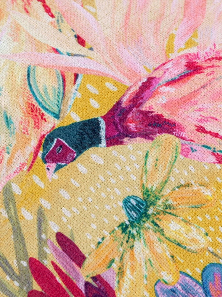 Wylder Nature Gold Country Wilds Pheasant Bloom Printed Cushion - Image 4 of 4