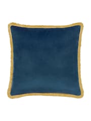 Wylder Nature Blue Marais Cosmos Printed Chenille Cushion - Image 2 of 4