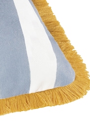 Wylder Nature Blue Marais Cosmos Printed Chenille Cushion - Image 4 of 4