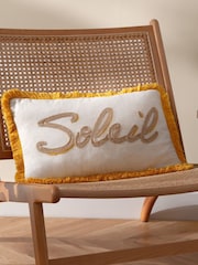 Furn Yellow Soleil Embroidered Cushion - Image 1 of 6