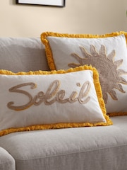 Furn Yellow Soleil Embroidered Cushion - Image 2 of 6