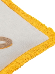 Furn Yellow Soleil Embroidered Cushion - Image 6 of 6