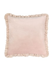 Wylder Pink Solene Ruffle Matte Velvet Cushion - Image 2 of 4