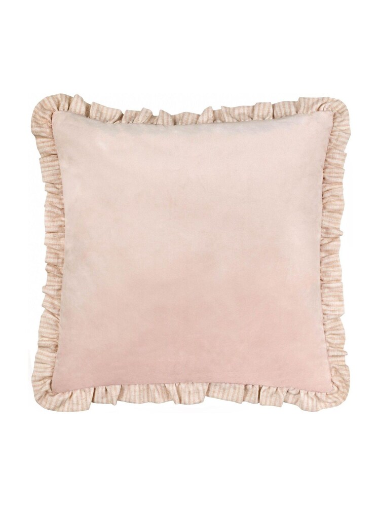 Wylder Pink Solene Ruffle Matte Velvet Cushion - Image 2 of 4