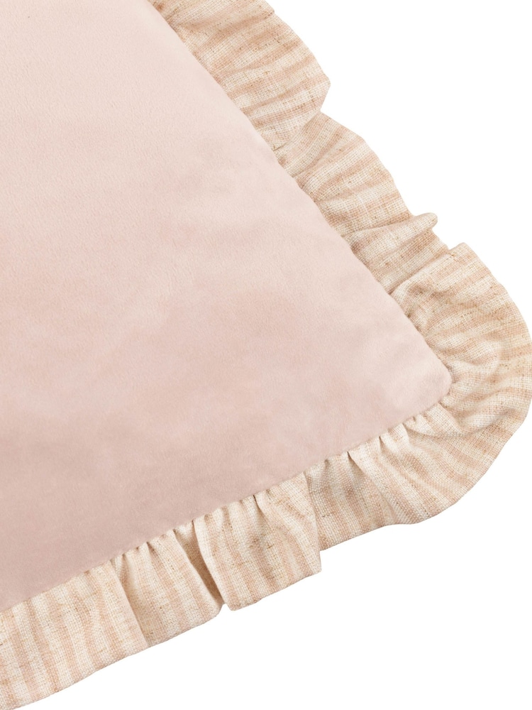 Wylder Pink Solene Ruffle Matte Velvet Cushion - Image 4 of 4