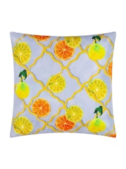 Wylder Blue Citrus Trellis Printed Outdoor Cushion - Image 1 of 4