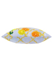 Wylder Blue Citrus Trellis Printed Outdoor Cushion - Image 3 of 4