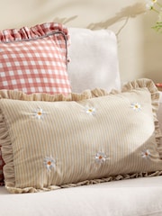 Furn Daises Les Fleurs Embroidered Ruffle Cushion - Image 1 of 6