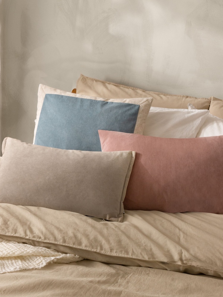 Yard Dusty Blue Auden Matte Velvet Cushion - Image 6 of 6 Yard Dusty Blue Auden Matte Velvet Cushion - Image 6 of 6