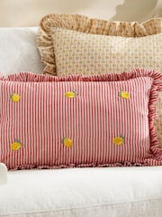 Furn Lemons Les Fruites Embroidered Ruffle Cushion - Image 2 of 6