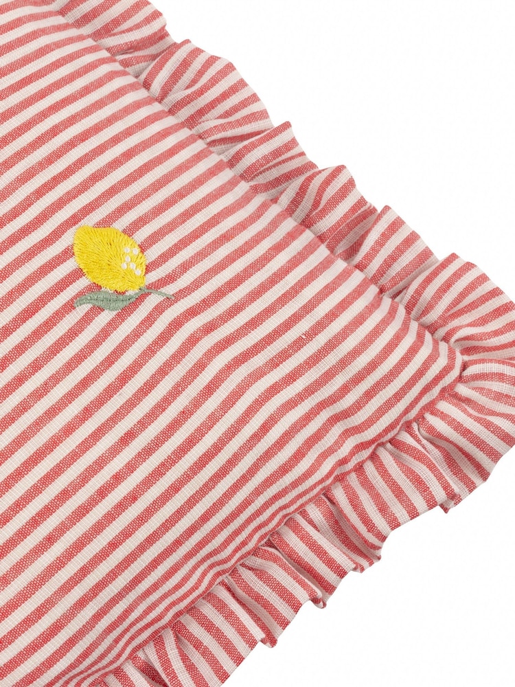 Furn Lemons Les Fruites Embroidered Ruffle Cushion - Image 6 of 6