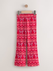 Red Christmas Bow Flare Leggings (3-16yrs) - Image 1 of 4