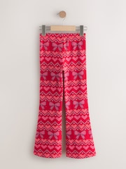 Red Christmas Bow Flare Leggings (3-16yrs) - Image 2 of 4