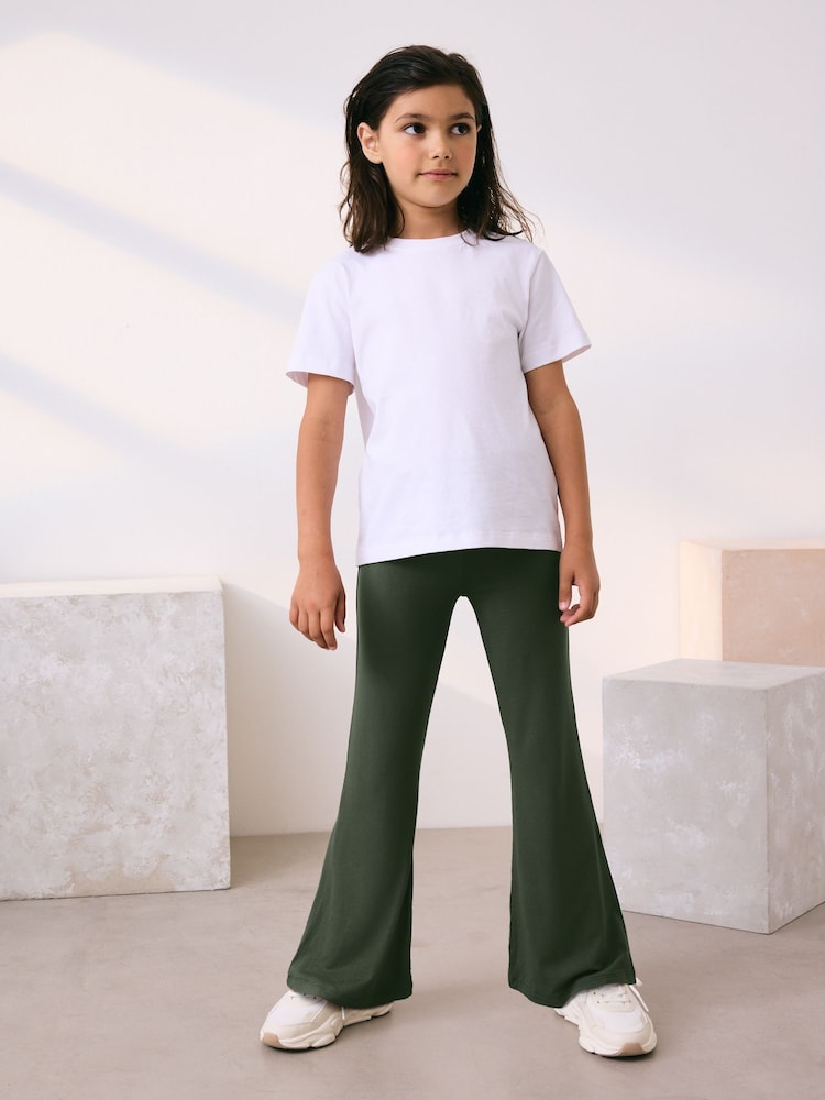 Khaki Green Fold Over Flare Leggings (3-16yrs) - Image 2 of 8