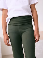 Khaki Green Fold Over Flare Leggings (3-16yrs) - Image 4 of 8