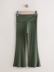 Khaki Green Fold Over Flare Leggings (3-16yrs) - Image 6 of 8