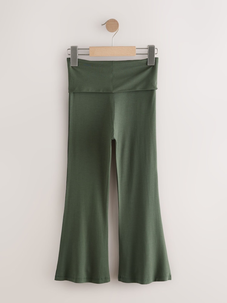 Buy Khaki Green Fold Over Flare Leggings (3-16yrs) from Next Ireland