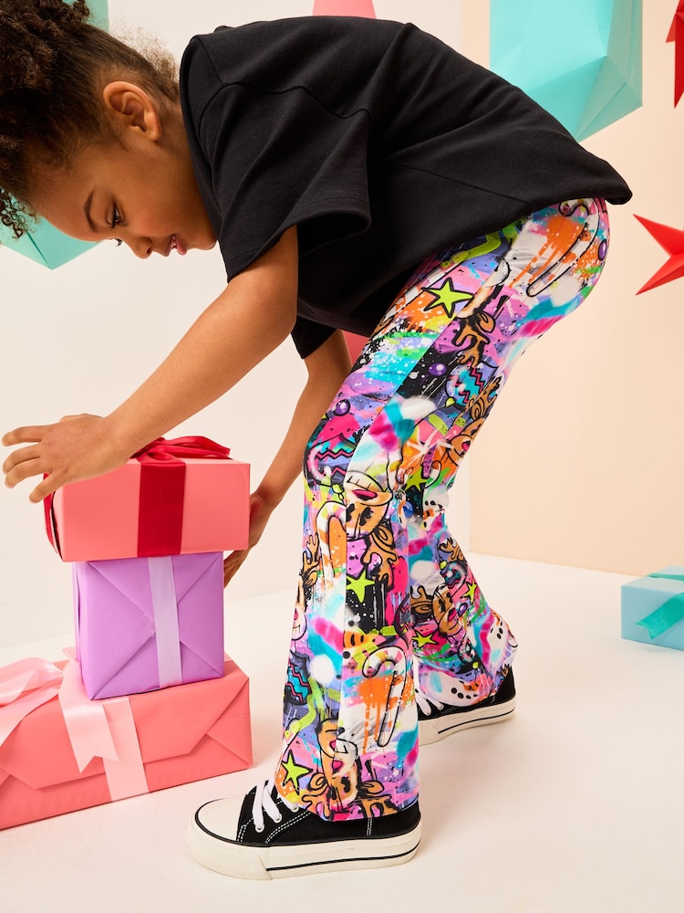 Christmas Graffiti Flare Leggings (3-16yrs) - Image 1 of 4