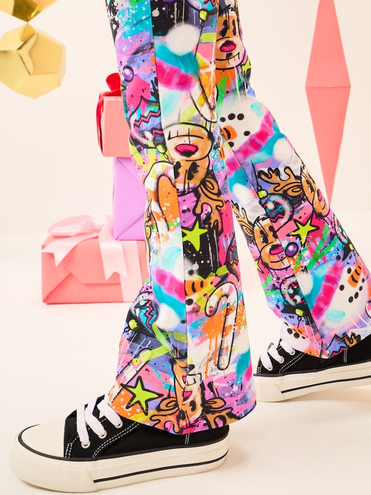Christmas Graffiti Flare Leggings (3-16yrs) - Image 4 of 4 Christmas Graffiti Flare Leggings (3-16yrs) - Image 4 of 4