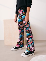 Black Graffiti Flare Leggings (3-16yrs) - Image 2 of 8