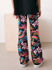 Black Graffiti Flare Leggings (3-16yrs) - Image 3 of 8