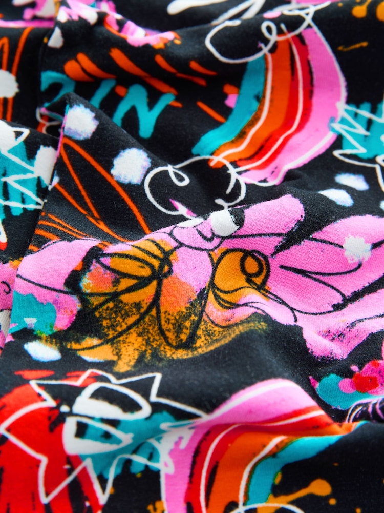 Black Graffiti Flare Leggings (3-16yrs) - Image 8 of 8