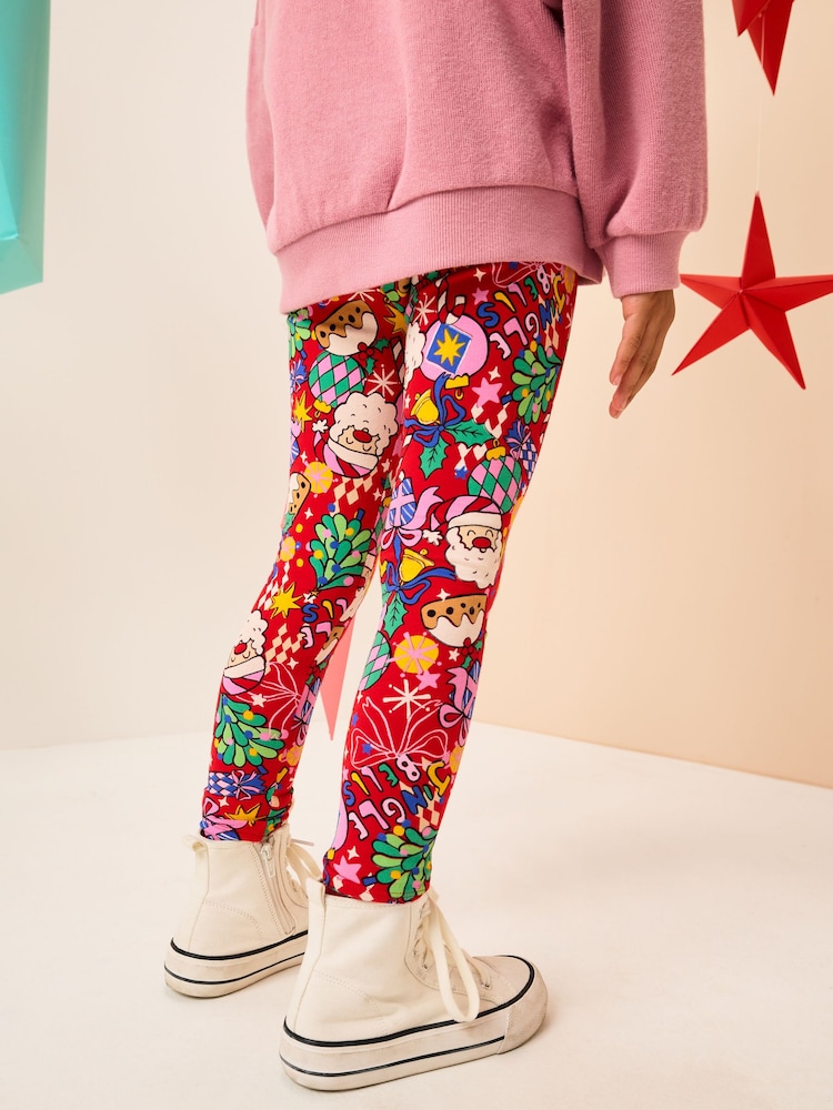 Red Christmas Printed Leggings (3-16yrs) - Image 10 of 10 Red Christmas Printed Leggings (3-16yrs) - Image 10 of 10