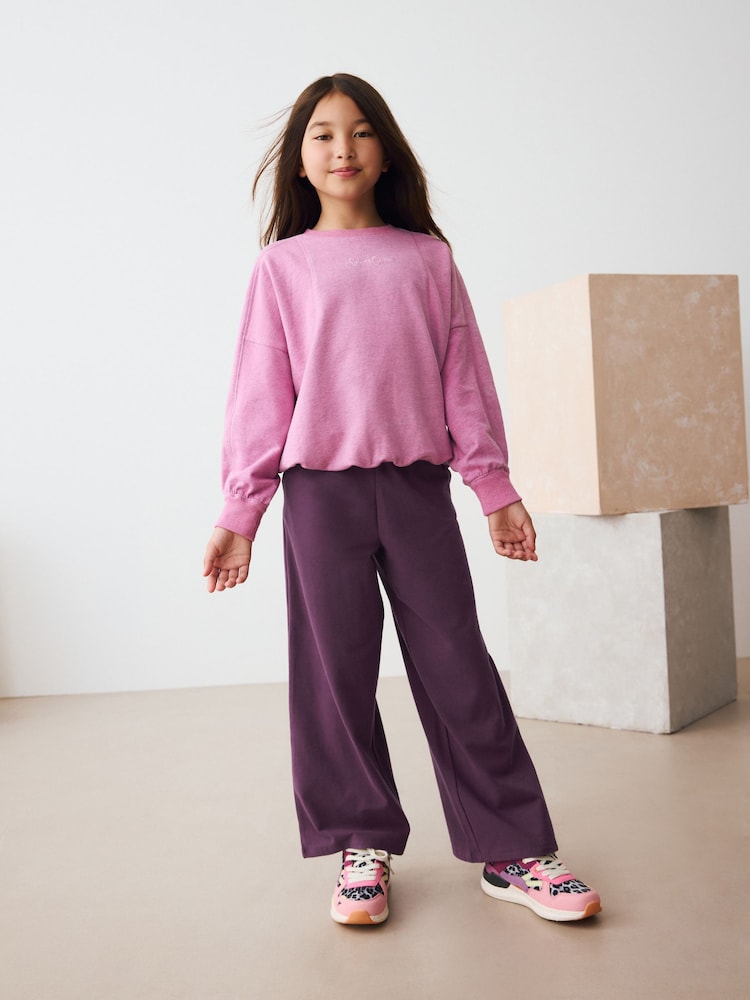Beere/Violett - Jerseyhose mit weitem Bein (3–16 J.) - Bild 2 von 8