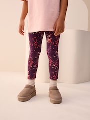 Berry Red Splat Cosy Fleece Lined Leggings (3-16yrs) - Image 1 of 7