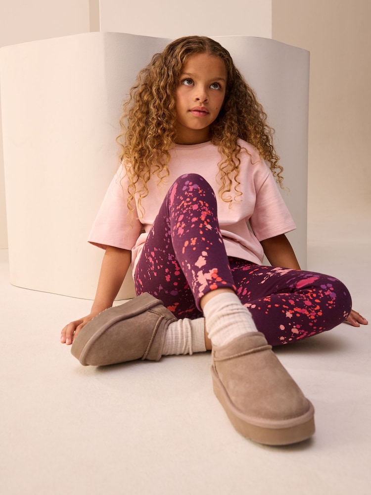Buy Berry Red Splat Cosy Fleece Lined Leggings (3-16yrs) from Next