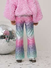 Pink/Blue Ombre Sequin Party Flared Leggings (3-16yrs) - Image 2 of 8