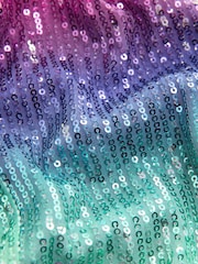 Pink/Blue Ombre Sequin Party Flared Leggings (3-16yrs) - Image 8 of 8