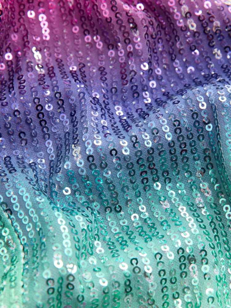 Pink/Blue Ombre Sequin Party Flared Leggings (3-16yrs) - Image 8 of 8