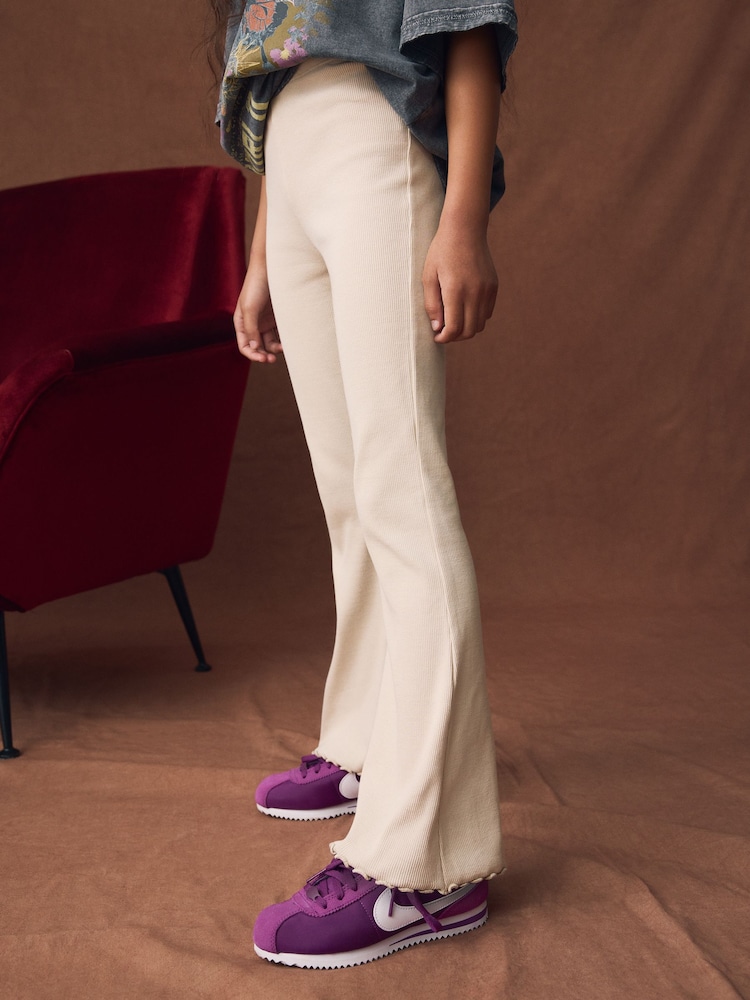 Neutral 1 Pack Rib Flare Leggings (3-16yrs) - Image 1 of 4 Neutral 1 Pack Rib Flare Leggings (3-16yrs) - Image 1 of 4