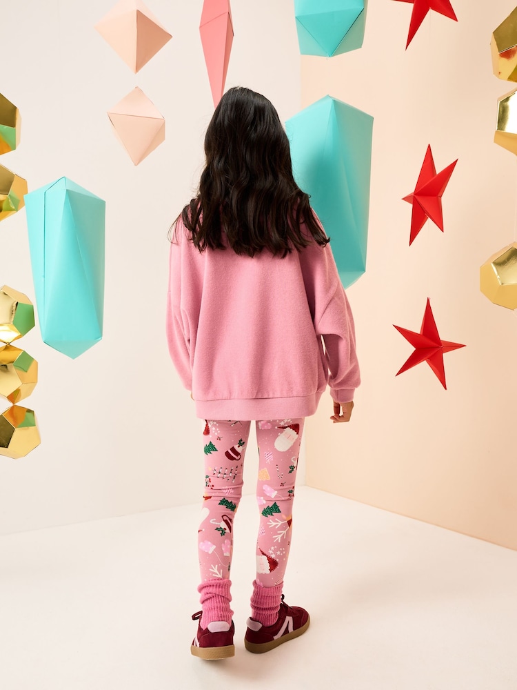 Pink Christmas Printed Leggings (3-16yrs) - Image 10 of 10 Pink Christmas Printed Leggings (3-16yrs) - Image 10 of 10