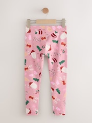 Pink Christmas Printed Leggings (3-16yrs) - Image 4 of 10