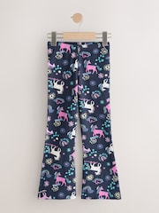 Navy Unicorn Flare Leggings (3-16yrs) - Image 1 of 4