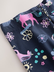 Navy Unicorn Flare Leggings (3-16yrs) - Image 3 of 4