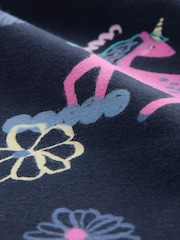 Navy Unicorn Flare Leggings (3-16yrs) - Image 4 of 4