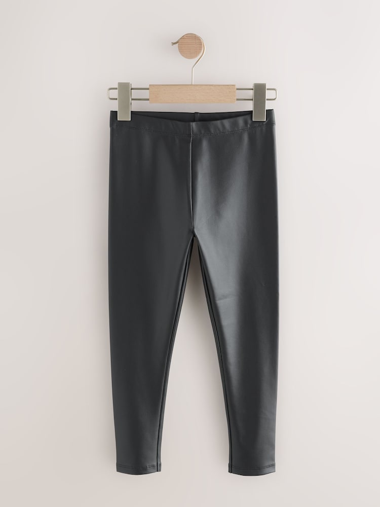 Black Coated Party Leggings (3-16yrs) - Image 4 of 4