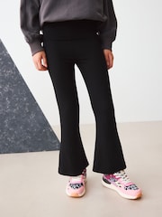 Black Fold Over Flare Leggings (3-16yrs) - Image 1 of 8