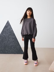 Black Fold Over Flare Leggings (3-16yrs) - Image 2 of 8