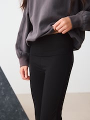 Black Fold Over Flare Leggings (3-16yrs) - Image 4 of 8