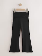 Black Fold Over Flare Leggings (3-16yrs) - Image 5 of 8