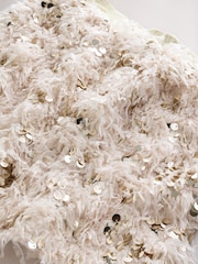 Cream Fluffy Sequin Skirt (3-16yrs) - Image 3 of 4